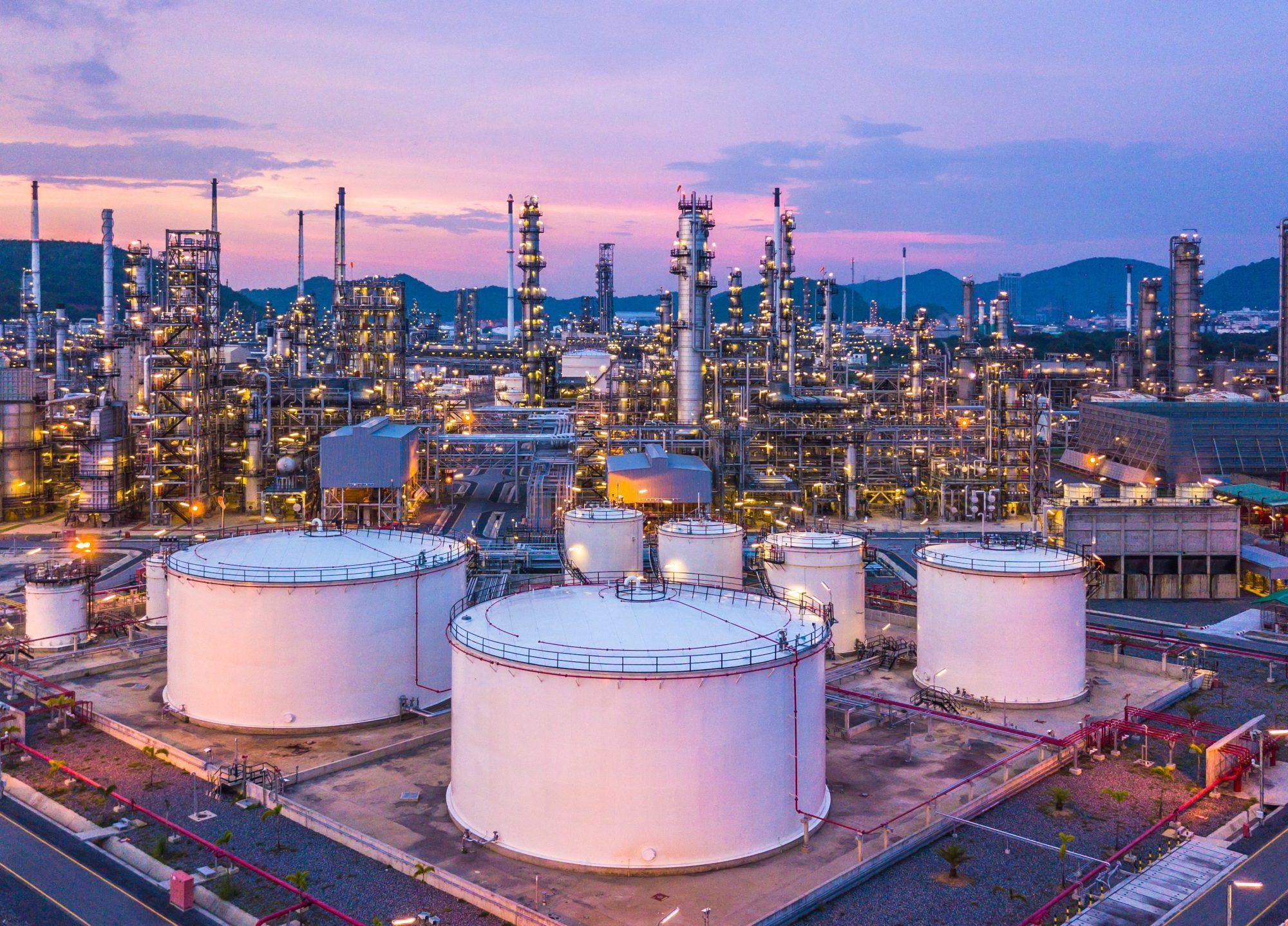 Oil,Refinery,Plant,From,Industry,Zone,,Aerial,View,Oil,And